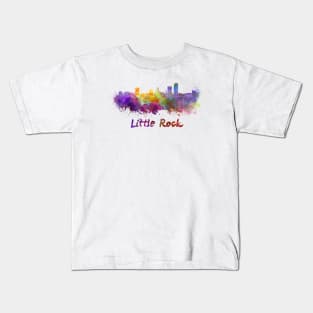 Little Rock skyline in watercolor Kids T-Shirt